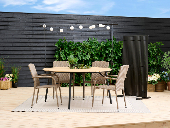 Terrasseavskjerming New York svart akasie – Sunlife®